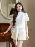 Áo trắng cột eo