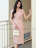 Đầm hồng nhạt cổ tim