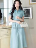 Đầm sơ mi xanh mint