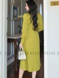 Đầm xanh bơ tay dài