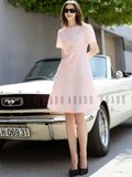 Đầm taffeta gấm hồng
