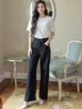 Quần jeans đen ống suông