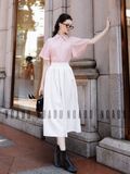 Chân váy bố trắng