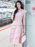 Đầm hồng ngắn tay