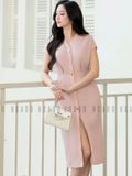 Đầm hồng nhạt cổ tim