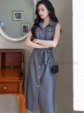 Đầm xám xẻ vạt
