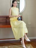 Set áo váy vàng cổ trụ