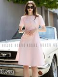 Đầm taffeta gấm hồng