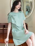 Đầm xanh mint nơ tay