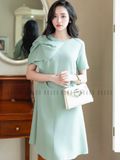 Đầm xanh mint nơ tay