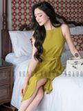 Đầm xanh bơ sát nách