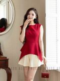 Áo đỏ vạt lệch