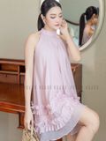 Đầm yếm hồng phối bèo