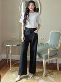 Quần jeans đen ống suông