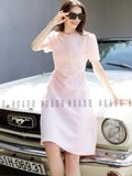 Đầm taffeta gấm hồng