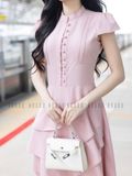 Đầm hồng ngắn tay