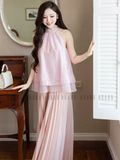 Chân váy dập ly hồng