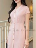 Đầm hồng nhạt cổ tim