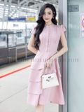 Đầm hồng ngắn tay