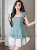 Áo xanh mint chiết eo
