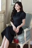 Đầm đen ngắn tay