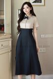 Đầm nude phối đen
