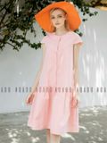 Đầm babydoll hồng tay con