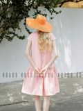 Đầm babydoll hồng tay con