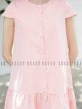 Đầm babydoll hồng tay con