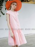 Đầm babydoll hồng tay con