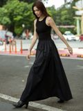 Đầm đen maxi ba lỗ