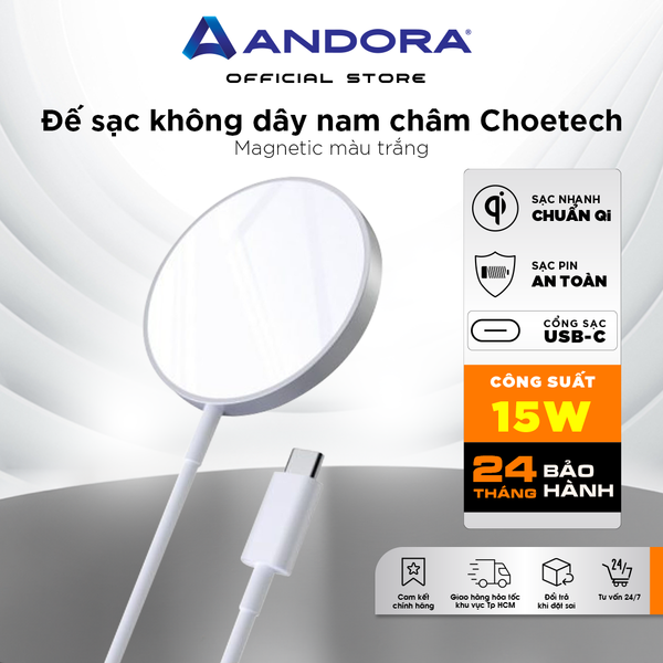 Đế sạc MagSafe CHOETECH Magnetic Wireless Charger Pad 15W - T517-F