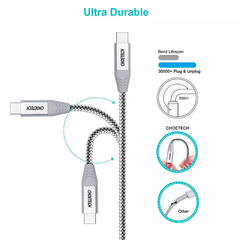 Dây cáp CHOETECH USB-C ra USB-C 1.8m - CC0005