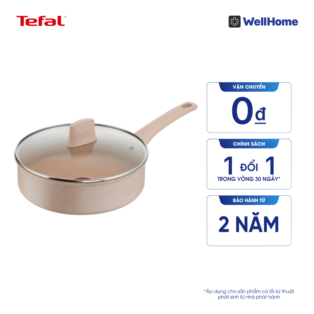 Chảo sâu lòng chống dính vân đá cao cấp Tefal Delight G2933202, 24cm
