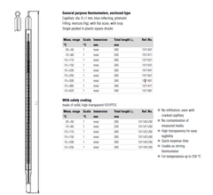 Nhiệt kế thủy tinh cầm tay Ludwig Schneider 1011401~1011481 (-35~420°C, Scale: 1°C)