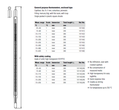 Nhiệt kế thủy tinh cầm tay Ludwig Schneider 1011402~1011482 (-35~420°C, Scale: 1°C)