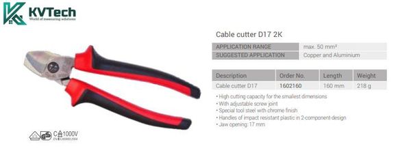 Kìm cắt cáp 2K
1000V VDE GS Intercable 1602160