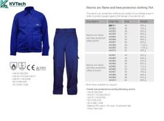 Bộ quần áo bảo hộ 
bảo vệ trước nhiệt và hồ quang điện Intercable AI0404