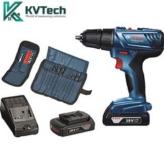 Máy khoan vặn vít dùng pin BOSCH GSR 180-LI (hộp đựng, 2 pin 1.5Ah Li-on, bộ sạc pin, sách HDSD)