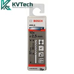 Mũi khoan sắt BOSCH HSS-G 2.5mm (Hộp 10 mũi)