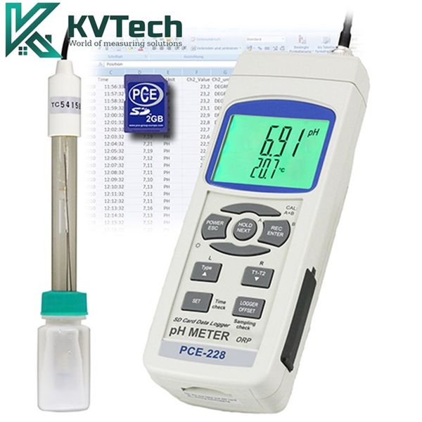 Bộ máy đo pH và máy khuấy từ PCE 228-MSR100 (0-14 pH)