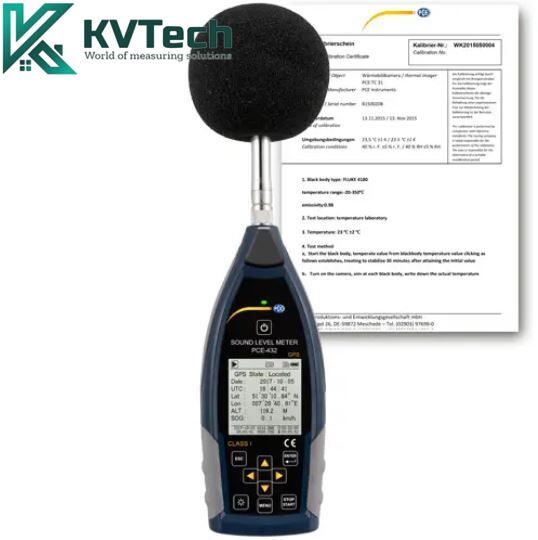 Máy đo độ ồn PCE 432-SC 09-ICA (22~136db (A); chứng chỉ ISO)