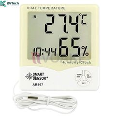 Thiết bị đo nhiệt độ/độ ẩm/đồng hồ để bàn SMARTSENSOR AR867
