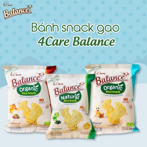 Bánh snack gạo hữu cơ vị truyền thống 4Care Balance 25g