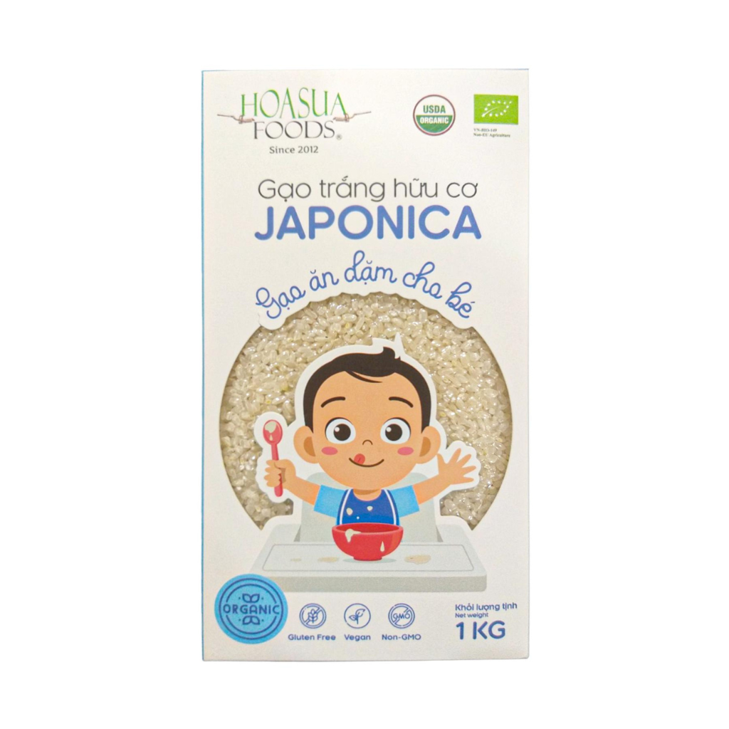 Gạo trắng hữu cơ Japonica Hoa Sữa 1kg