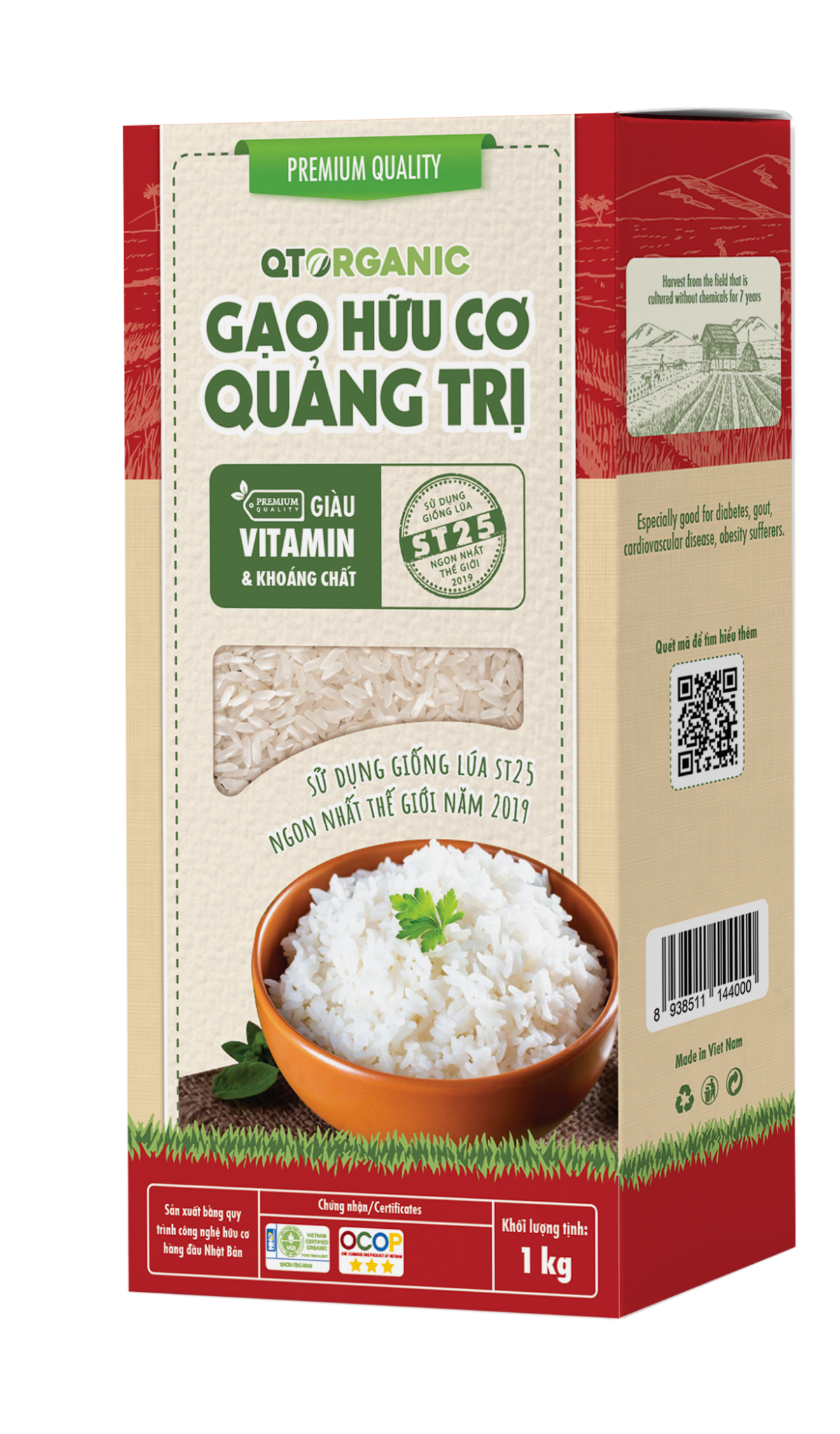 Gạo hữu cơ Quảng Trị ST25 1kg