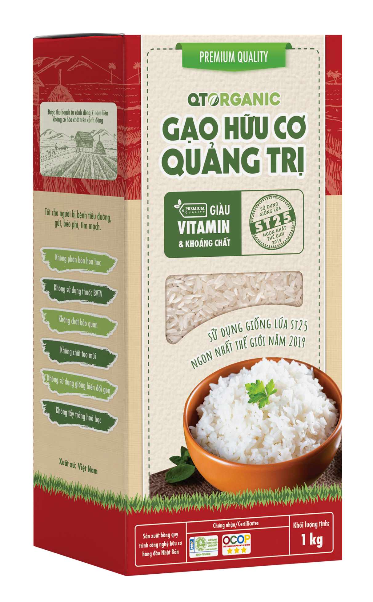 Gạo hữu cơ Quảng Trị ST25 1kg