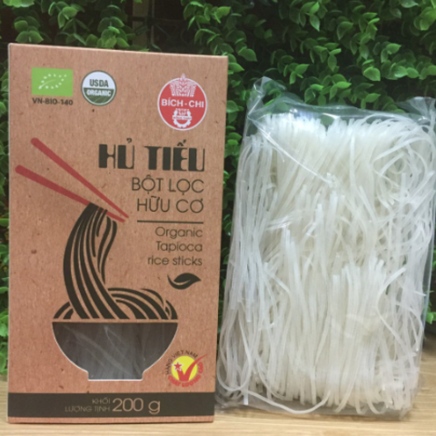 Hủ tiếu bột lọc hữu cơ Bích Chi hộp 200G