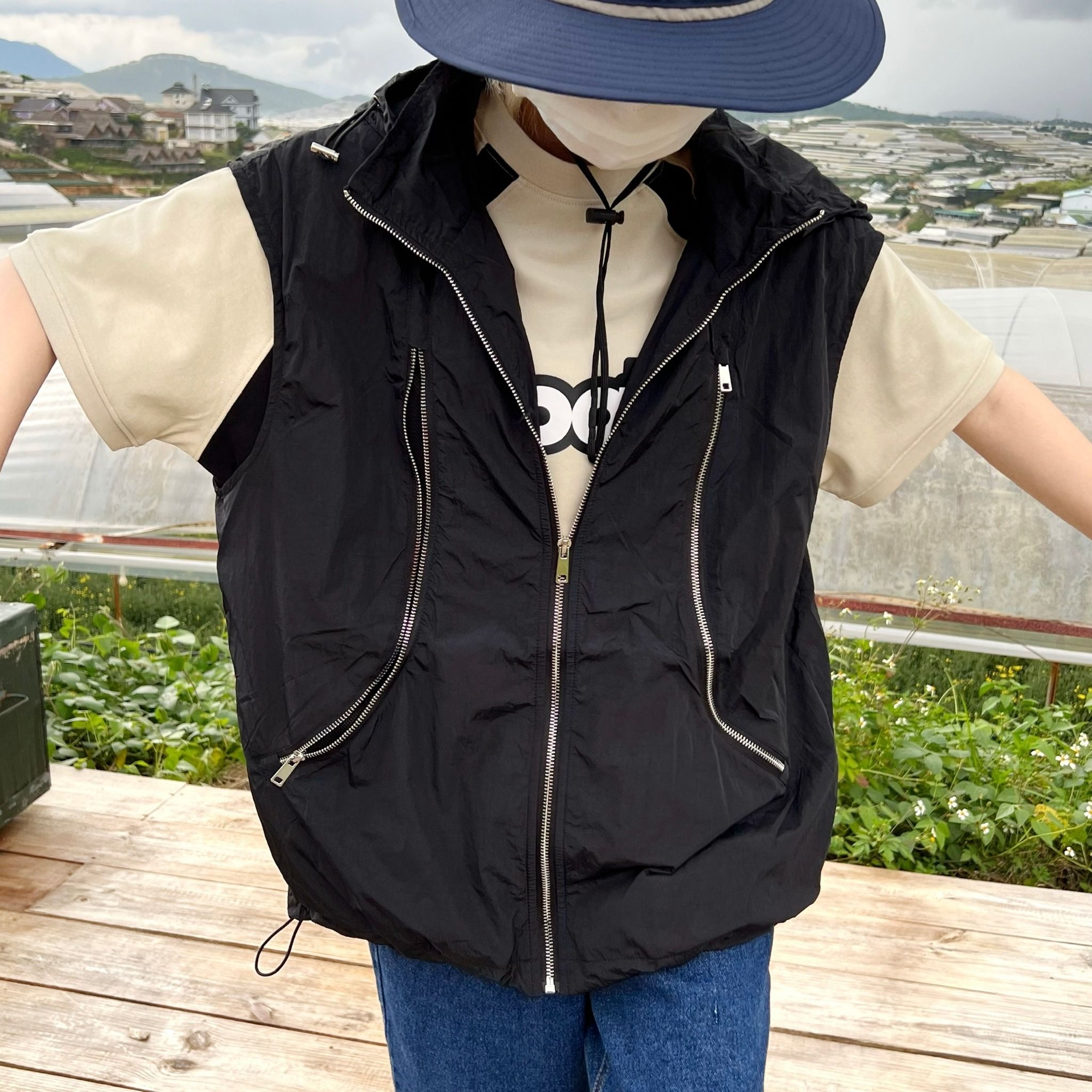 Nylon Vest Hoodie