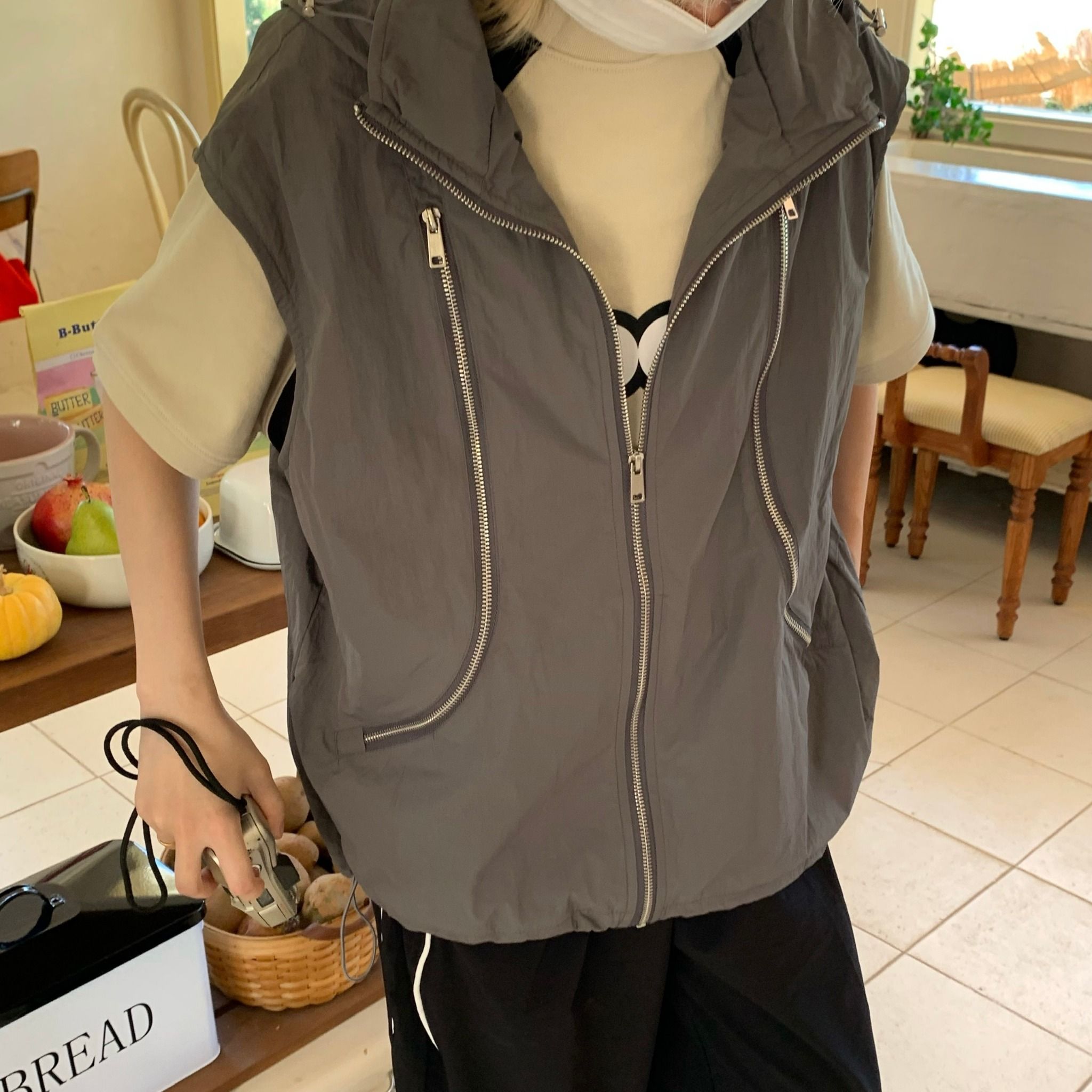 Nylon Vest Hoodie